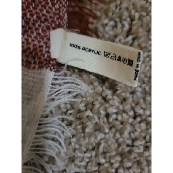 Macchia di Ruggine Blue Red White Plaid Colorblock Wrap Scarf - Picture 5 of 5